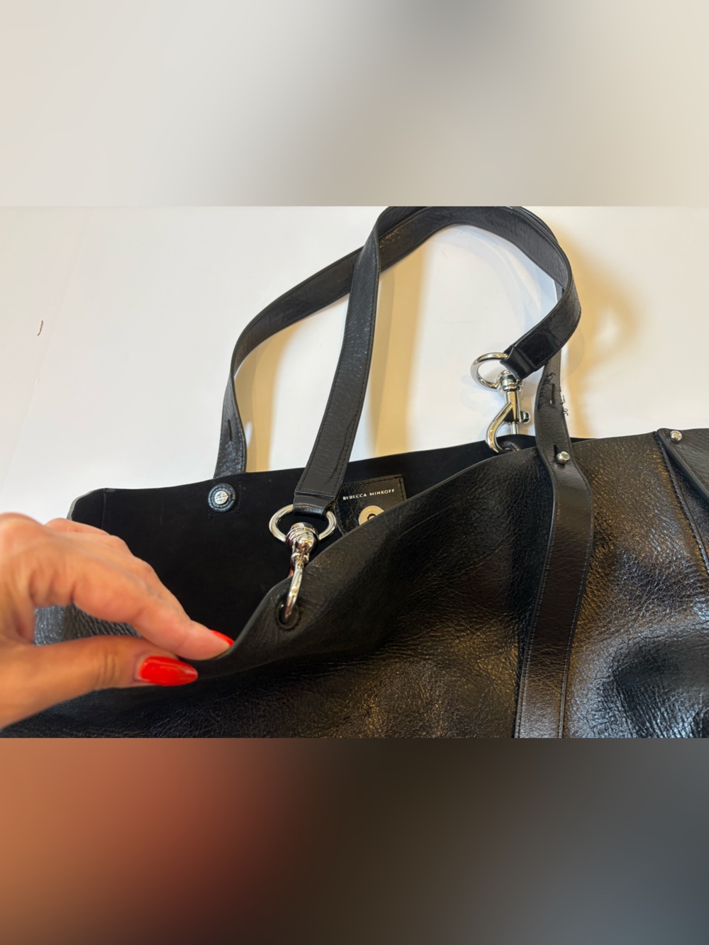 Rebecca Minkoff Black Leather Tote Bag - Picture 3 of 15